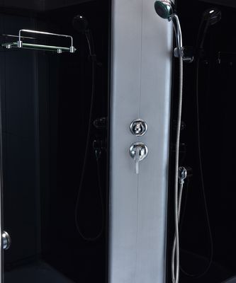 Szara szklana kabina prysznicowa do pomieszczeń mokrych 39''x39''x85''