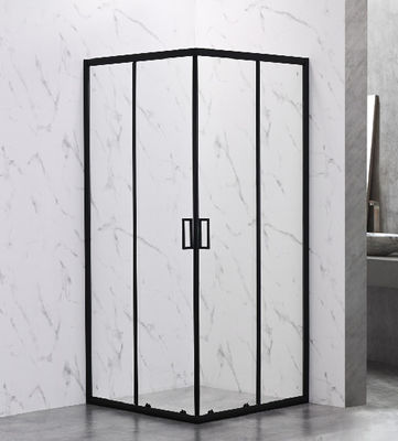 Narożna łazienka Czarna rama 2-stronna aluminiowa rama kabiny prysznicowej