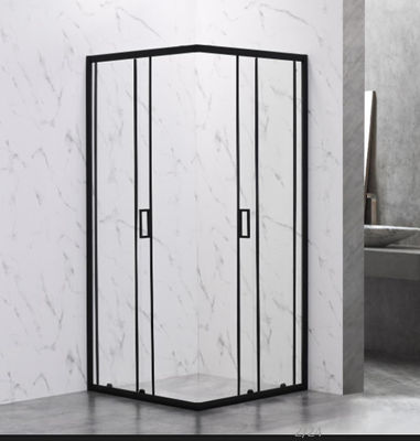 Narożna łazienka Czarna rama 2-stronna aluminiowa rama kabiny prysznicowej