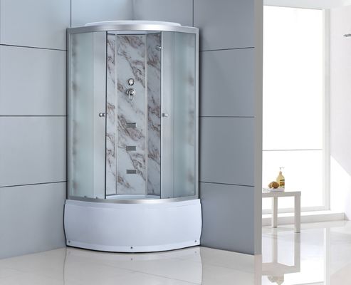 Łazienka Biała półokrągła kabina prysznicowa Aluminiowa rama