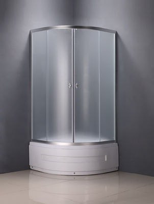 Srebrna aluminiowa rama bezramowa narożna kabina prysznicowa